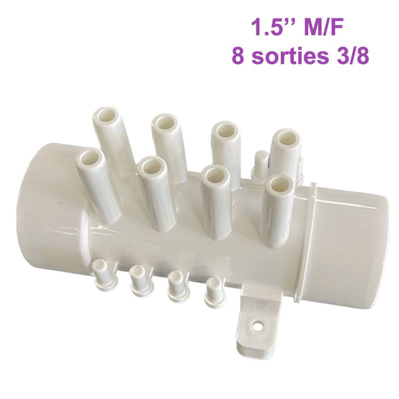 Nourrice pour SPA 1,5″ M/F – 8 Sorties 3/8″ M