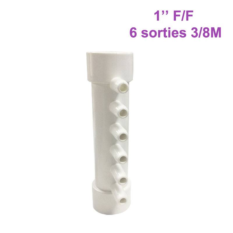 Nourrice pour SPA 1″ F/F – 6 Sorties 3/8″ M