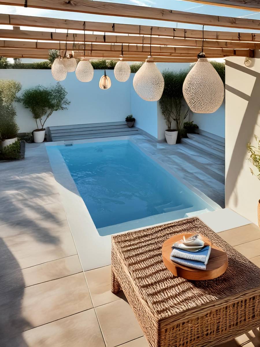 Vue d’ensemble de la piscine Bora Bora installée à Rognac