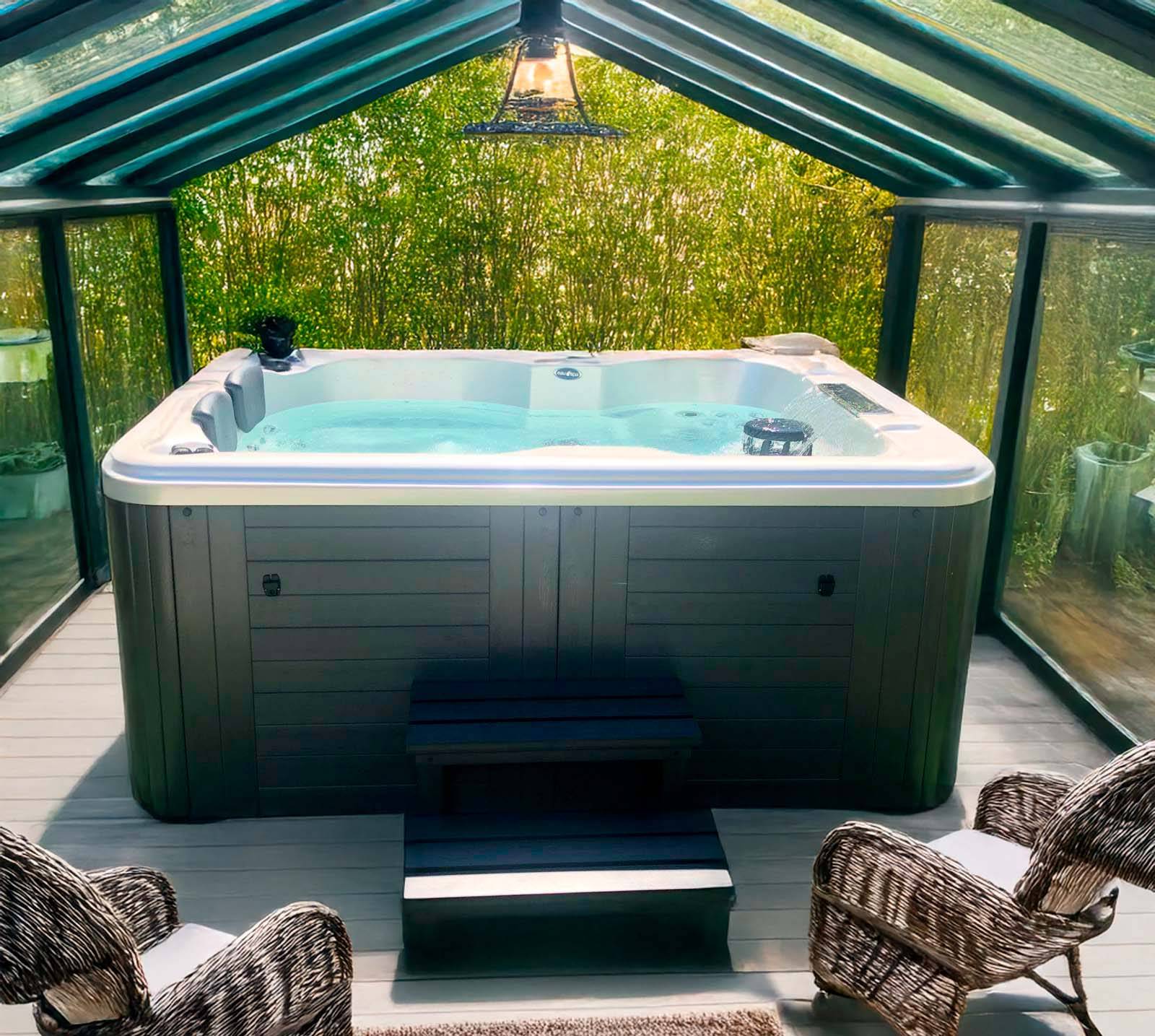 Spa Caraïbes installé dans une véranda à Cornillon-Confoux