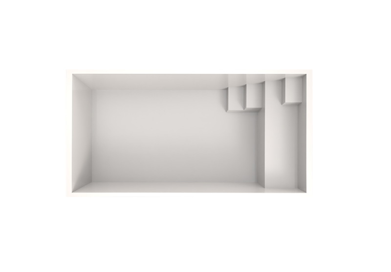 Modélisation 3D de la piscine Bora Bora – vue de dessus