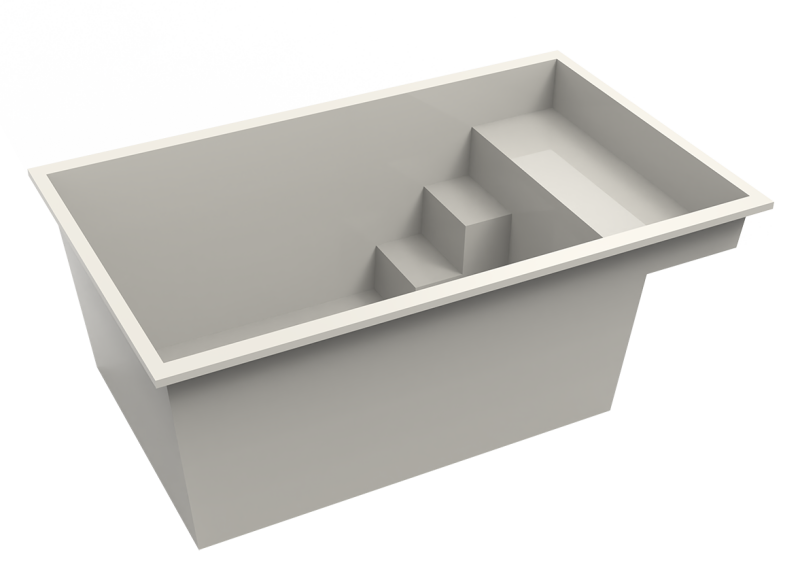 Rendu 3D de la piscine Mahina – vue isométrique
