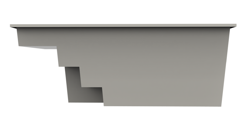 Coupe latérale de la piscine Mahina pour visualiser les escaliers et la profondeur