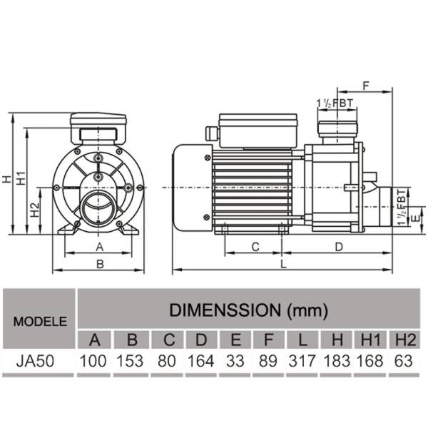POMPE pour SPA JA50 lx Whirlpool
