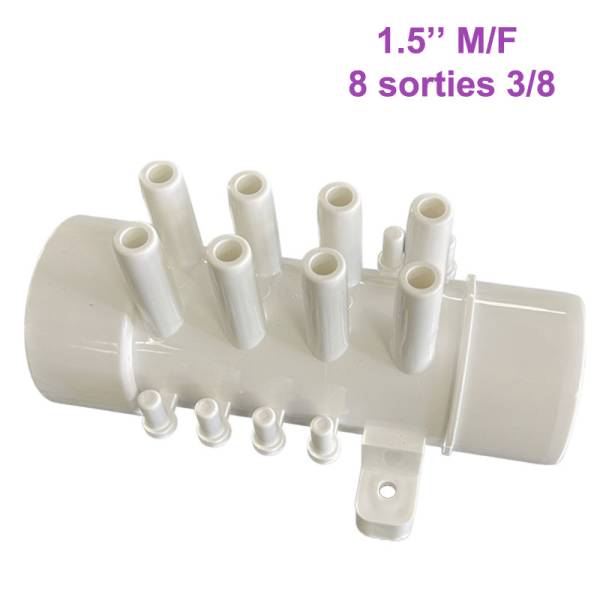 Nourrice pour SPA 1,5″ M/F – 8 Sorties 3/8″ M