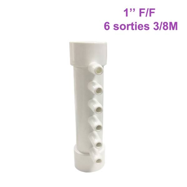 Nourrice pour SPA 1″ F/F – 6 Sorties 3/8″ M