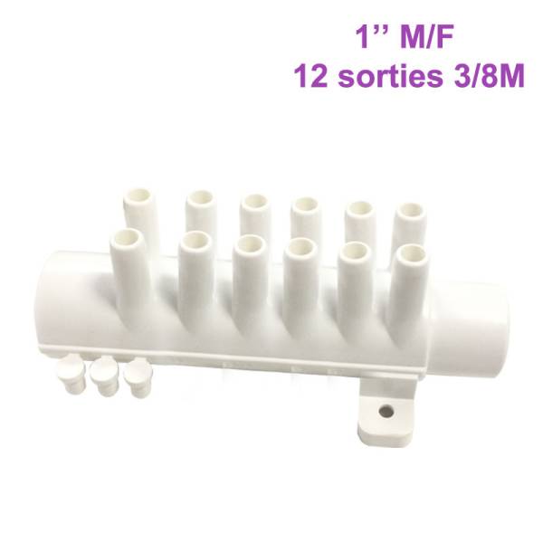 Nourrice pour SPA 1″ M/F – 12 Sorties 3/8″ M