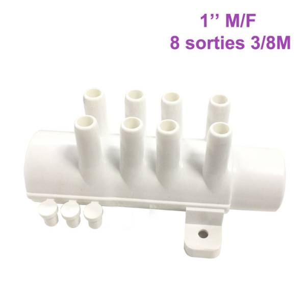 Nourrice pour SPA 1″ M/F – 8 Sorties 3/8″ M