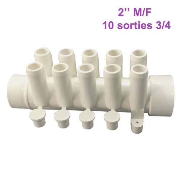 Nourrice pour SPA 2″ M/F – 10 Sorties 3/4″ M