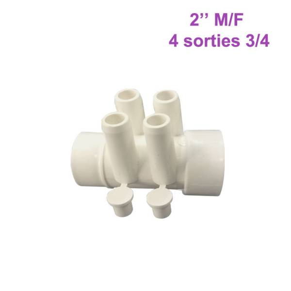 Nourrice pour SPA 2″ M/F – 4 Sorties 3/4″ M