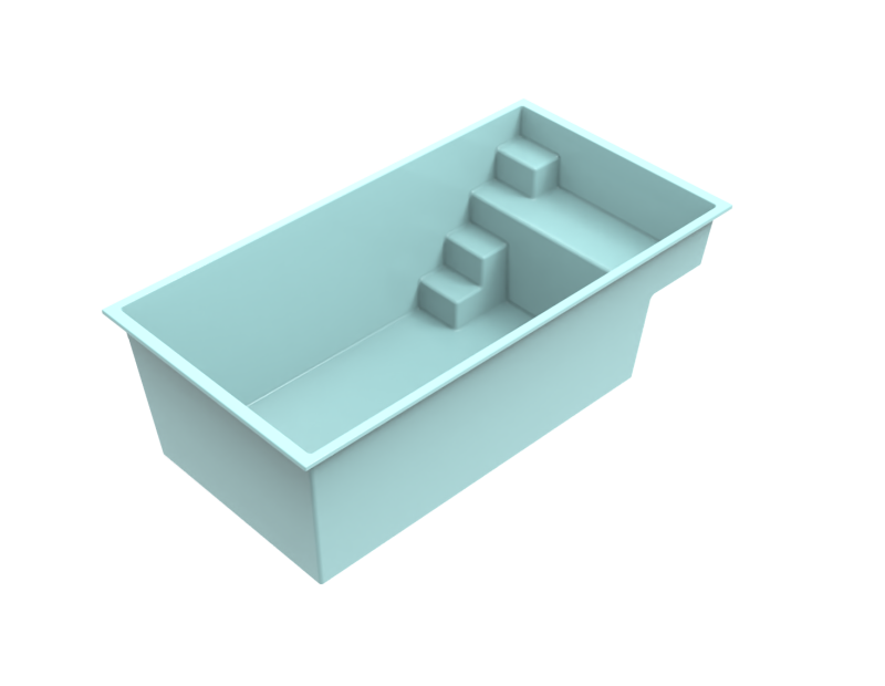 Escalier intégré de la piscine Bora Bora à Bollène, alliant confort et design.