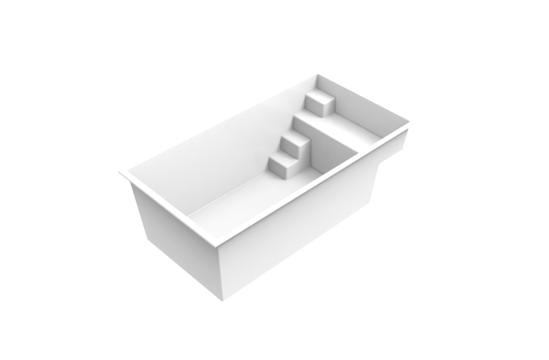 Modélisation 3D de la piscine Bora Bora – livrée en kit prêt à poser.