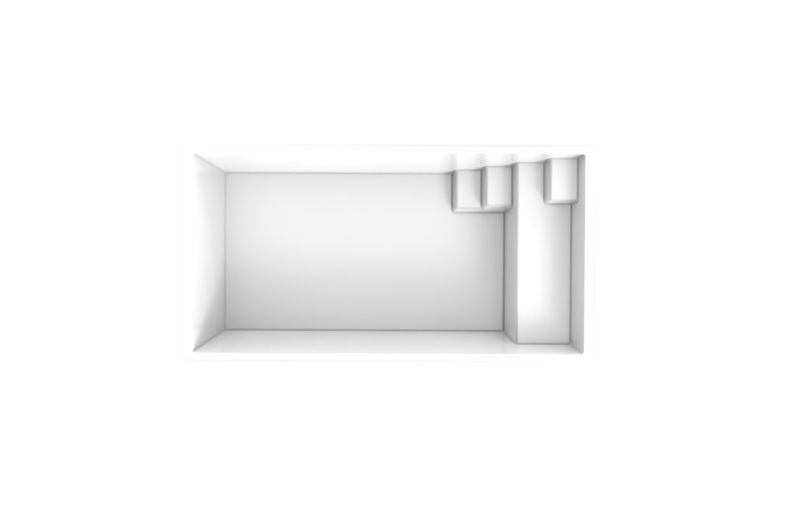 Vue du dessus de la piscine Bora Bora – dimensions compactes pour tous les terrains.