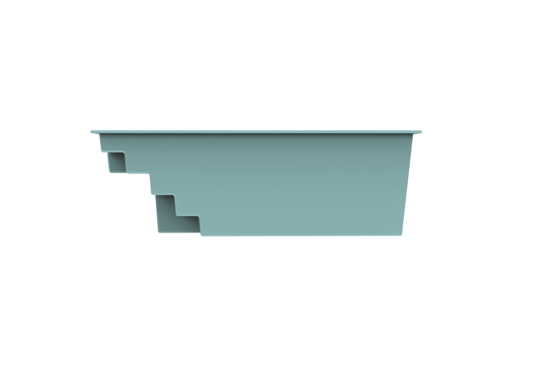 Coupe latérale de la piscine Bora Bora pour visualiser la profondeur
