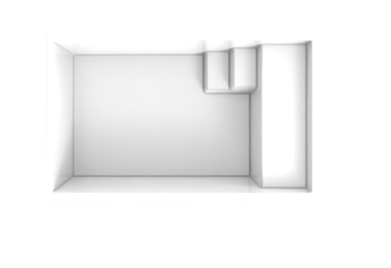 Vue aérienne de la piscine coque Mahina – Structure monobloc en acrylique renforcé pour une résistance optimale