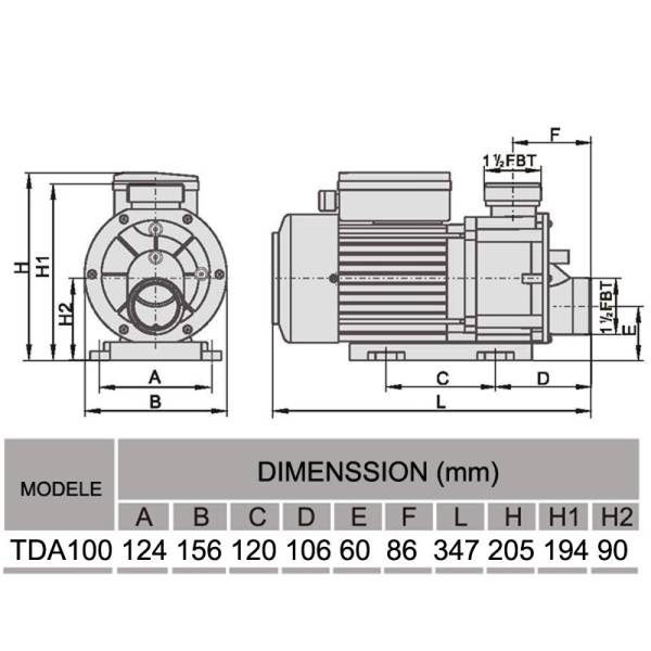 POMPE pour SPA TDA100 lx Whirlpool