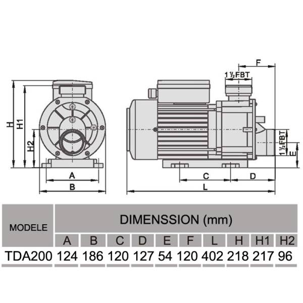 POMPE pour SPA TDA200 lx Whirlpool