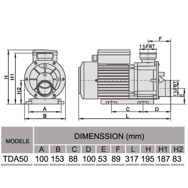 POMPE pour SPA TDA50 lx Whirlpool