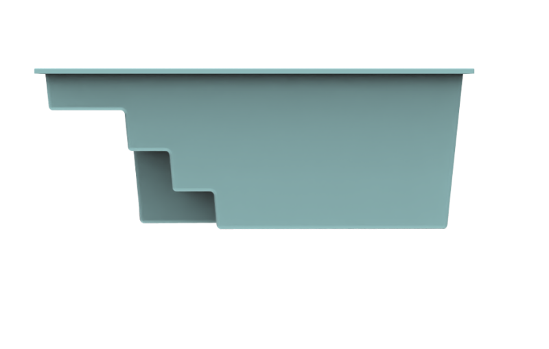 Profil latéral de la Mahina avec escalier optimisé dans un angle