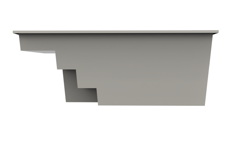 Vue latérale de la piscine Mahina – Structure solide, légère et simple à poser sur 15 cm de gravier